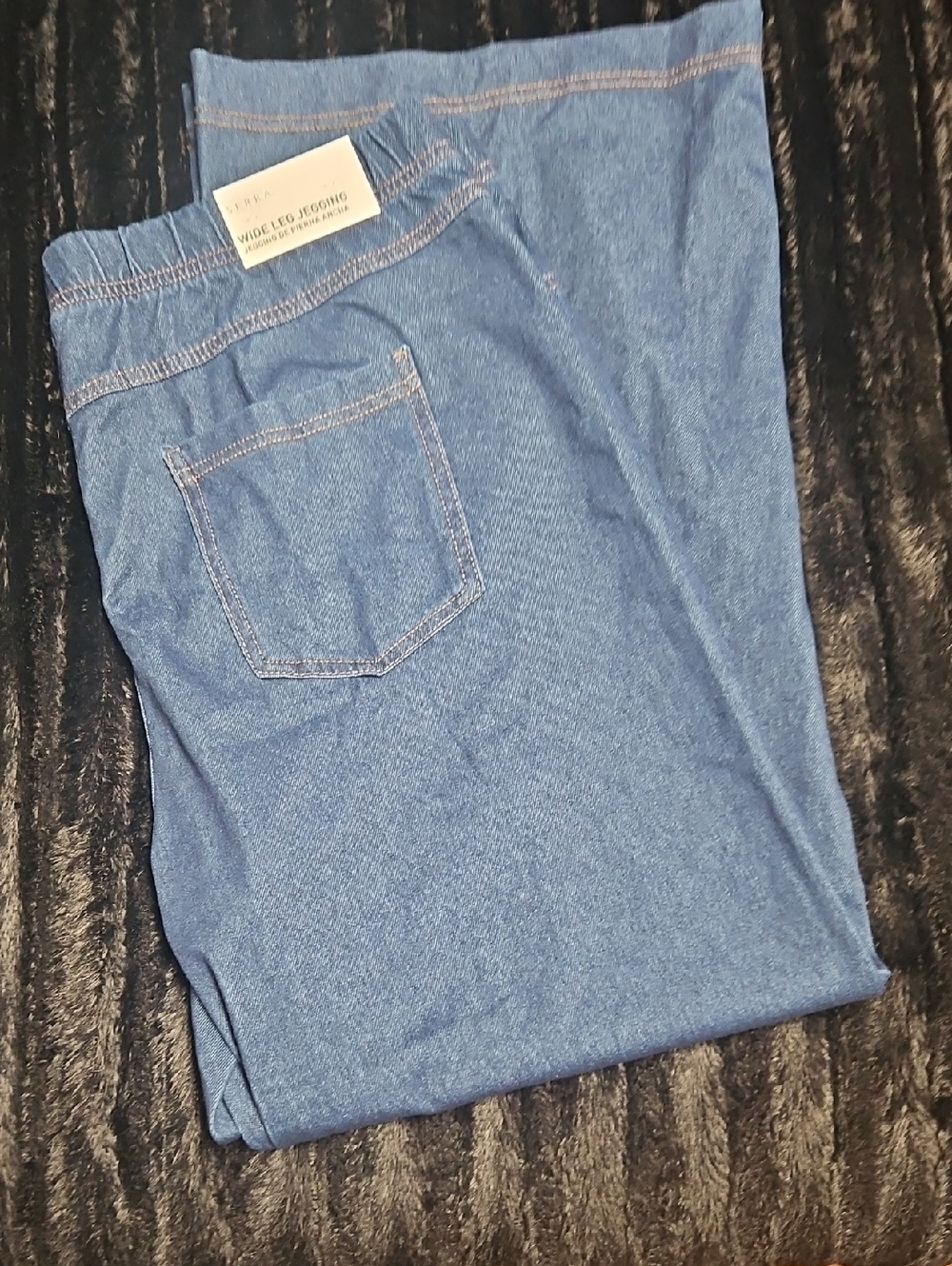 Serra Wide Leg Jegging in Dark Blue Denim